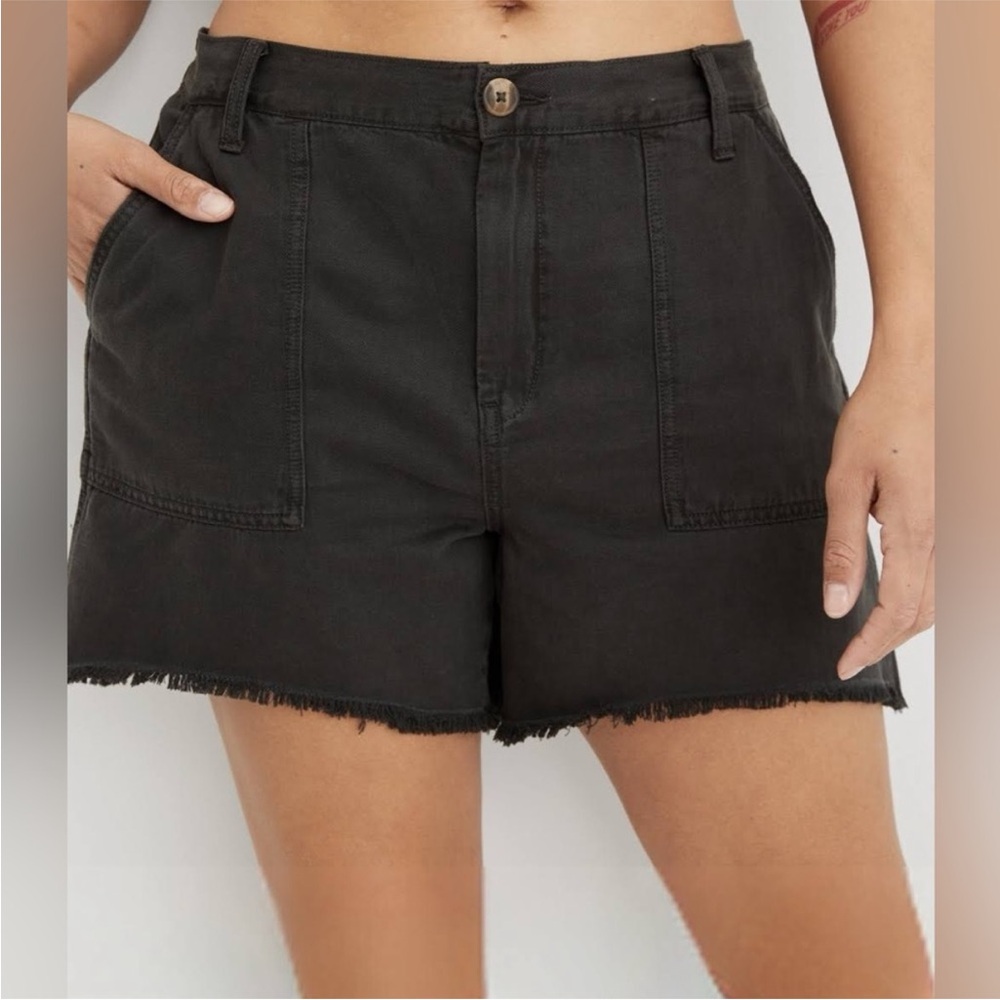 AERIE | Women’s Adventure Cutoff High Waisted Shorts Raw Hem Smoked Gray NWT S